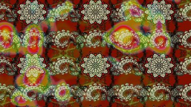 Soyut etnik raster çizim kalıbı. Kabile sanatı boho baskısı, klasik çiçek arkaplanı. Arkaplan dokusu, duvar kağıdı, çiçek teması.