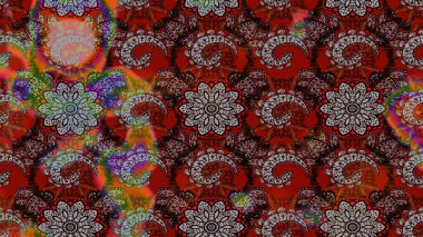 Tekrar eden çiçek arkaplanı, zarif çiçek duvar kağıdı. Renkler üzerine çiçek desenli eskiz, el yapımı papatyalar, papatyalar..