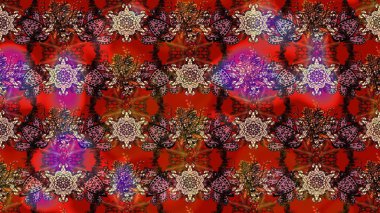 Şirin çiçekler. Çizgi çizimi kalıbı. Raster Moda kumaş deseni.