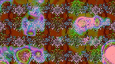 Raster illüstrasyonu. Eski usul küçük çiçekli şirin bir eskiz deseni. Kumaş, duvar kağıdı ve kağıt üzerine baskı yapmak için gelişen arka plan. Moda arka planında parlak buketler.