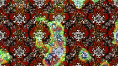 Renkli çiçekler. Raster illüstrasyonu. Robot resim. Şirin çiçek elementleri..