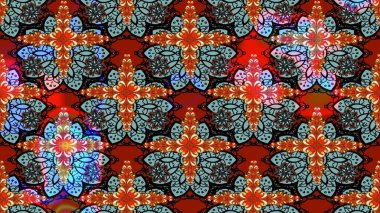 Çok renkli, zarif küçük çiçekler ve komik böcekler, raster desen, illüstrasyon.