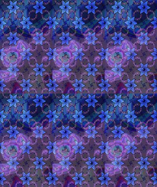 Raster - stok. Mavi çiçekli eskiz deseni, suluboya çiçek deseni, sevimli çiçek, duvar kağıdı, kart veya kumaş için fayanslı.