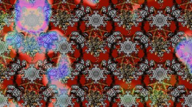 Elle çizilmiş sonbahar çiçeği deseni. Doodle tarzı. Gri, kahverengi ve kırmızı renkte çiçekler. Tekstil ve kapak tasarımı için mükemmel. Renkli gri, kahverengi ve kırmızı çizim deseni.