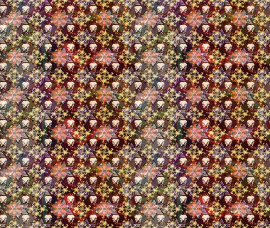 Çiçekler suluboya tarzında kahverengi renkte. Kahverengi renkte çiçekler olan çiçek deseni çiz.