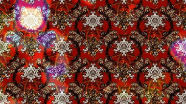 Miles Fleur, süslü püslü bir süs. Kumaş, tekstil, duvar kağıdı baskısı için. Tomurcukları papatya çiçekleri olan sevimli bir çiçek deseni. Eski usul. Raster illüstrasyonu. Taslak arkaplan.