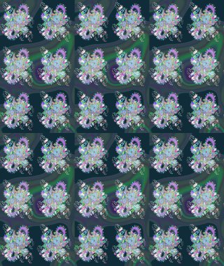 Parlak elementlerin. Çizim çiçek deseni duvar kağıdı, web sitesi arka planı, ambalaj kağıdı, davetiye, broşür, afiş veya web sitesi için kullanılabilir. El çizimi Raster illüstrasyonu.