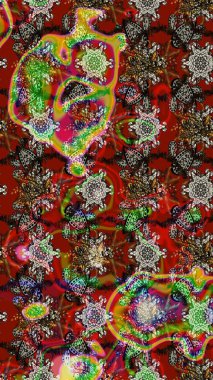 Raster güzel kumaş deseni çiziyor. Renkli Bahar Teması eskiz kalıbı. Düz Çiçek Elementleri Tasarımı. Çiçek deseni.