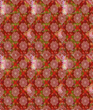 Kabile sanatı boho baskısı, klasik çiçek arkaplanı. Soyut etnik raster kusursuz desen. Arkaplan dokusu, duvar kağıdı, kırmızı ve kahverengi renkli çiçek teması.