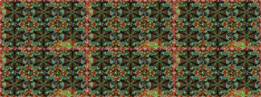 Senin tasarımın için, duvar kağıdı. Altın rengi, kusursuz çizim. Raster geometrik arka plan. Kahverengi renklerde, altın çiçekli altın desenler..