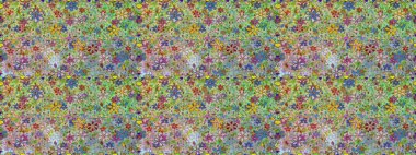 Tarafsız ve yeşil renklerde çiçekler. Kusursuz çiçek deseni. Raster illüstrasyonu. Raster illüstrasyonu. Asya tekstil tarzında.