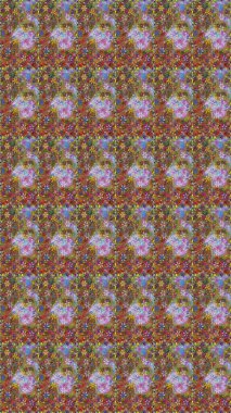 Renkli Yaz Temalı Kusursuz Arkaplan. Güzel kumaş deseni. Raster Illustrasyon 'da moda olmayan çiçek deseni. Düz Çiçek Elementleri Tasarımı.