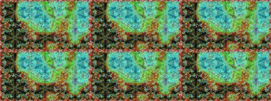 Senin tasarımın için, duvar kağıdı. Yeşil renklerde, altın çiçekli altın desenli desen. Raster geometrik arka plan. Altın rengi kusursuz illüstrasyon.