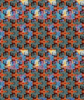 Raster illüstrasyonu. Çiçek desenli çizim. Düz Çiçek Elementleri Tasarımı. Asya tekstil tarzında. Renkli Bahar Teması eskiz kalıbı. Güzel kumaş deseni.