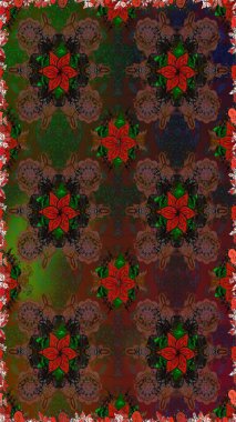 Kızılderili desenli desenli desenli şal deseni. Tekstil, tebrik kartı, boyama kitabı, telefon kılıfı baskısı için kullanılabilir. Raster Henna dövme stili. Etnik Mandala süsü.