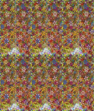 Raster illüstrasyonu. Tekstil ya da kitap kapakları, imalat, duvar kağıtları, baskı, hediye paketi ve yapıştırma kitabı için çiçeksiz arka plan. Küçük ölçekli çiçeklerdeki basit sevimli desen.