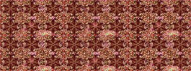 Kahverengi renklerde altın element. Antika altın tekrarlanabilir duvar kağıdı. Damask arkaplanı tekerrür ediyor. Barok tarzında altın çiçek süsü..