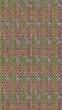 Çiçekli karalama şeklinde Raster çiçek deseni. Raster illüstrasyonu. Gri ve kahverengi renkte bahar çiçekleri.