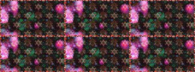 Raster illüstrasyonu. Çiçek deseni. Kusursuz Chichi kumaş deseni. Düz Çiçek Elementleri Tasarımı. Renkli Bahar Teması Kusursuz Arkaplan.