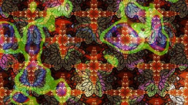 Raster illüstrasyonu. Kahverengi ve siyah renkte kahverengi ve siyah papatya deseni. Kahverengi ve siyah renklerde.