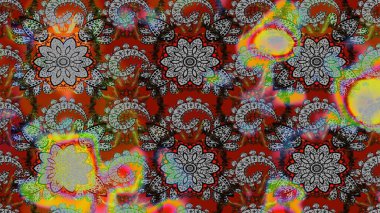 Nazik, sevimli çiçek arkaplanı. Çiçekli karalama şeklinde Raster çiçek deseni. Renkli çiçekler.