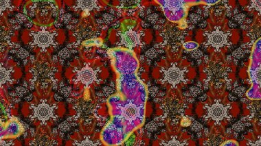 Renkli çiçekler. Raster illüstrasyonunda çiçek deseni çizimi.