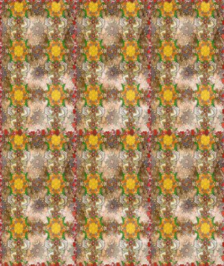 Bej ve kahverengi renklerde yaz çiçekleri. Raster illüstrasyonu. Raster çiçek desenli ve çiçekli..