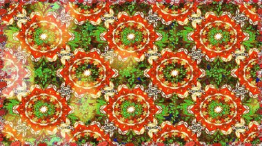 Geleneksel raster ve altın desen. Kahverengi renkler üzerinde klasik oryantal desen. Damask pürüzsüz süsü.