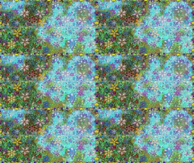 Çiçekli, suluboya desenli kusursuz çiçek deseni. Süslü kumaş deseni. Raster deseni.