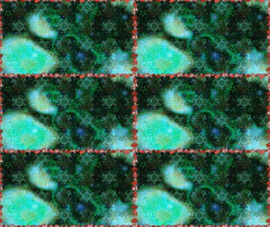 Tekstil için figür. Poster ya da kapak için arka plan. Yapraklı kusursuz desen. Davetiye ve kartpostal tasarımı için dekoratif çiçek unsurları. Sevimli zarif çiçekler Raster illüstrasyonu.