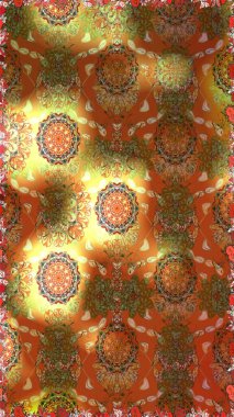 Düz Çiçek Elementleri Tasarımı. Çiçek deseni. Renkli Bahar Temalı Kusursuz Arkaplan. Raster pürüzsüz Güzel kumaş deseni.