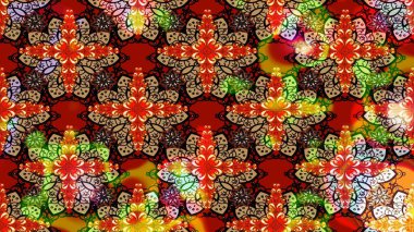 Şirin çiçek elementleri. Kırmızı ve kahverengi renkte çiçekler. Raster illüstrasyonu. Çizim.