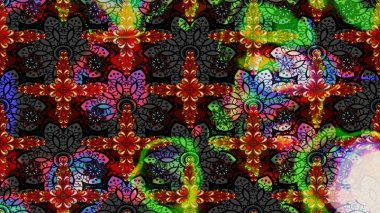 Siyah ve gri renkli şirin tekstil tarzında. Çiçek duvar kâğıdı. Çiçek arkaplan. Renkli çizim kalıbı. Raster illüstrasyonu.