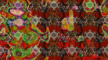 Raster çiçek desenli çiçek deseni, yapraklar, dekoratif elementler, sıçrama, lekeler, el çizimi kontur çizgileri ve Doodle çizim stili, grafik raster çizim çizimi.