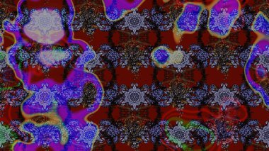 Düz Çiçek Elementleri Tasarımı. Renkli Bahar Teması eskiz kalıbı. Süslü kumaş deseni. Raster illüstrasyonunda çiçek deseni çizimi.