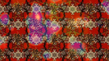 Düz Çiçek Elementleri Tasarımı. Raster illüstrasyonundaki çiçek desenli çizim. Renkli Bahar Teması eskiz kalıbı. Renkli çiçekler.