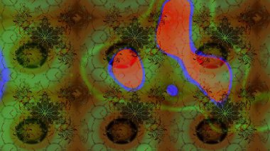 Raster illüstrasyonundaki çiçek desenli çizim. Renkli çiçekler.