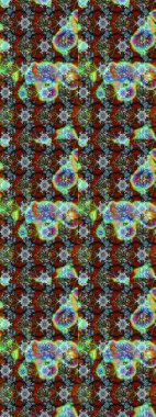 Mavi, yeşil ve kahverengi renkte çiçekler. Renkli Yaz Temalı eskiz kalıbı. Düz Çiçek Elementleri Tasarımı. Raster illüstrasyonunda çiçek deseni çizimi.