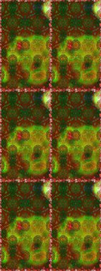 Raster deseni. Küçük çiçekteki sevimli çiçek deseni. Kahverengi ve yeşil renklerde. Soyut çiçek desensiz arkaplan. Raster illüstrasyonu.