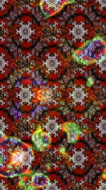 Eskiz modeli etnik tasarım. Yatak çarşafları, ceket, paket tasarımı, kumaş ve moda kavramları için tekstil baskısı. Çiçekleri, deniz kabukları, mandalaları ve suluboya efektleri olan deniz altyapısı.