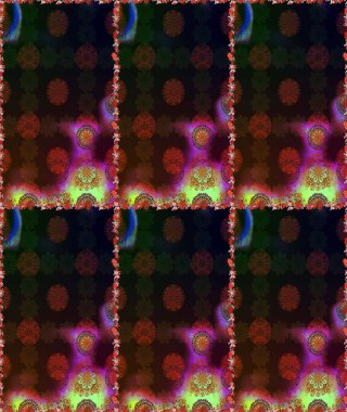 Kahverengi ve gri renklerde. Raster illüstrasyonu. Çiçekli güzel suluboya desen.