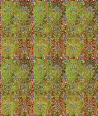 Tropik, dikişsiz çiçek deseni. Yeşil ve kahverengi renkli çiçekler. Raster illüstrasyonu.