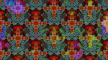 Tropik çiçek desenleri. Raster illüstrasyonu. Renkli çiçekler.