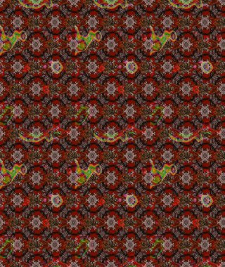 Kahverengi, kırmızı ve siyah renkte çiçekler. Şatafatlı bahar bahçesi dokusu. Raster illüstrasyonu. Kahverengi, kırmızı ve siyah renkler üzerine çiçek çizimi. Çiçek deseni.