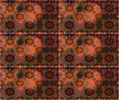 Yapraklı kusursuz desen. Tekstil için figür. Şirin, zarif çiçekler Raster illüstrasyonu. Poster ya da kapak için arka plan. Davetiye ve kartpostal tasarımı için dekoratif çiçek unsurları.