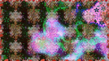 Küçük çiçekteki sevimli çiçek deseni. Gri ve kahverengi renkli yaz çiçekleri. Raster deseni. Raster illüstrasyonu.