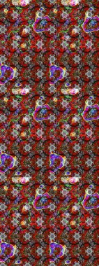 Raster illüstrasyonu. Suluboya çiçekli çiçek deseni. Gri, kırmızı ve kahverengi renkli güzel tekstil..