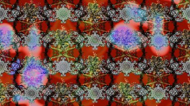 Gri ve kahverengi renklerde bahar çiçekleri. Patlayan çiçekler soyut olarak yerleştirilmiş. Raster illüstrasyonu. Raster deseni.