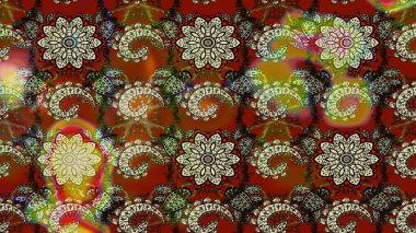 Çiçekli karalama şeklinde Raster çiçek deseni. Raster illüstrasyonu. Nazikçe, rengarenk bahar çiçekleri.