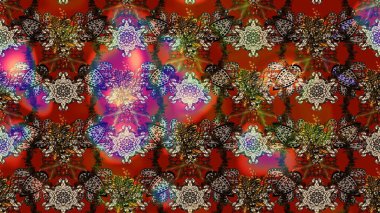 Çiçek ve yapraklı çiçek deseni. Raster illüstrasyonu. Küçük çiçekli şirin desen.